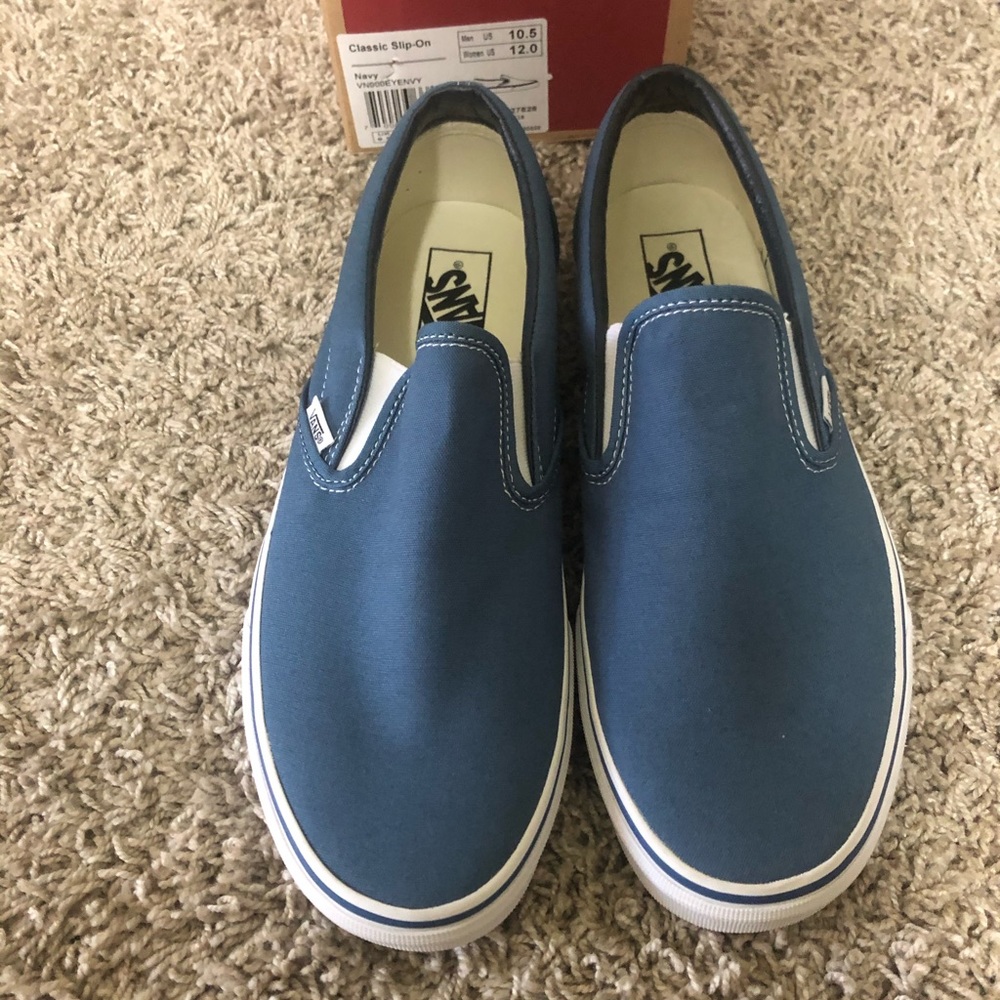 Vans navy slip on